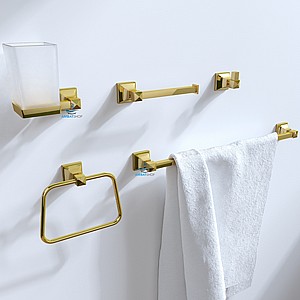 סט אביזרי אמבטיה זהב מבריק סט אביזרי אמבטיה זהב מבריק