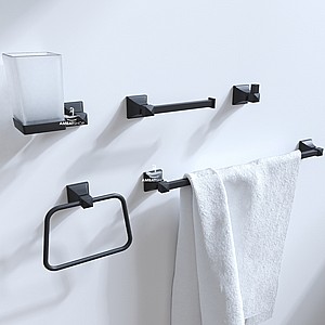 סט אביזרי אמבטיה שחור מט סט אביזרי אמבטיה שחור מט