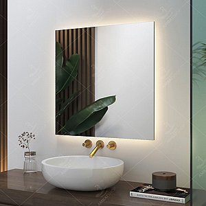 מראה בלגית מרובעת עם תאורת לד חמה אחורית מראה בלגית מרובעת עם תאורת לד חמה אחורית