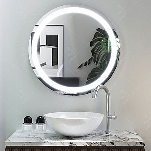 מראה בלגית מרובעת עם תאורת לד היקפית מראה בלגית מרובעת עם תאורת לד היקפית